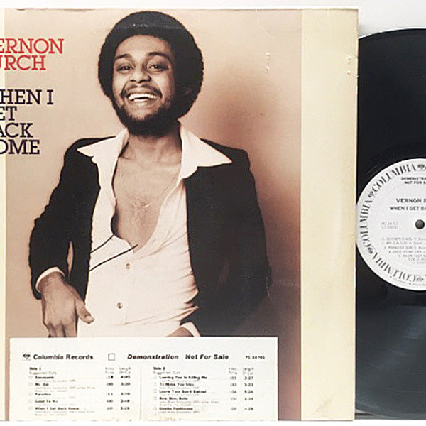 レコードメイン画像：白プロモ 良盤!! USオリジナル VERNON BURCH When I Get Back Home ('77 Columbia) Mr. Sin ほか STEVIE WONDER路線のナイス・ソウル