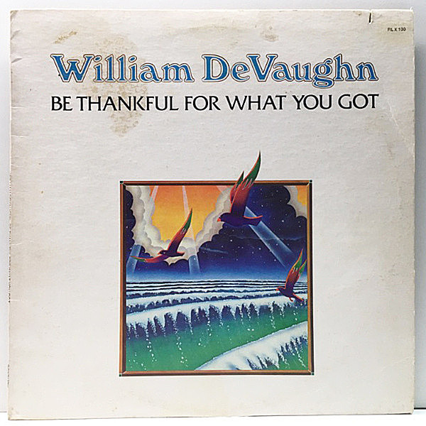 レコードメイン画像：USオリジナル WILLIAM DeVAUGHN Be Thankful For What You Got ('74 Roxbury) ビー・サンクフル MASSIVE ATTACKカヴァー サンプリング多数