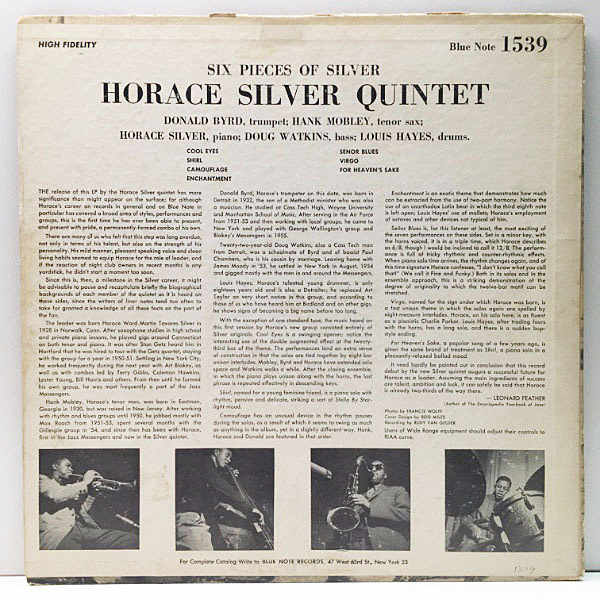 HORACE SILVER / 6 Pieces Of Silver (LP) / Blue Note