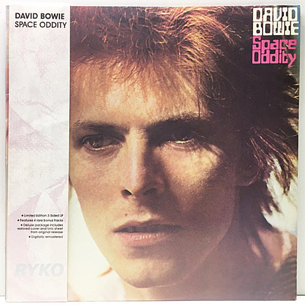 レコードメイン画像：US帯付き 美品!! 2枚組 [w./Bonus] 限定クリア・ヴァイナル DAVID BOWIE Space Oddity (Ryko) Limited Edition 米リマスター 見開き 2Lp