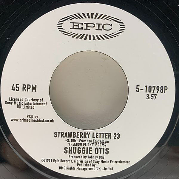 レコードメイン画像：7インチ SHUGGIE OTIS Strawberry Letter 23 / Ice Cold Daydream (Epic 5-10798P) キャリア屈指の名曲 UK限定リイシュー 45's