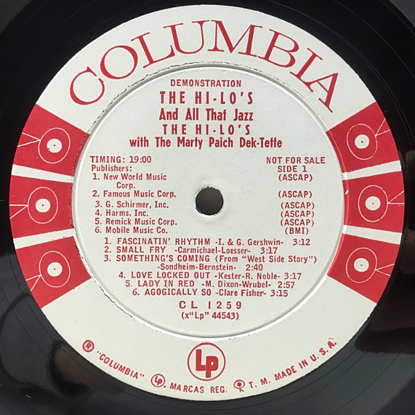 HI-LO'S / And All That Jazz (LP) / Columbia | WAXPEND RECORDS