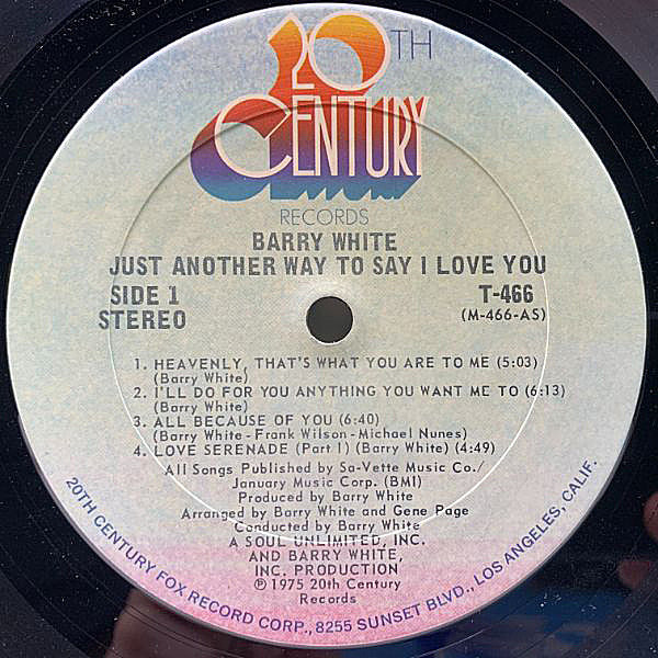 BARRY WHITE / Just Another Way To Say I Love You (LP) / 20th