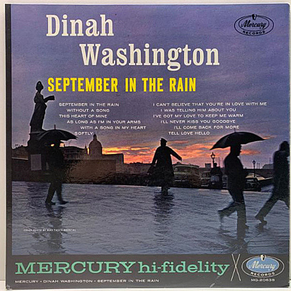 レコードメイン画像：良好!! 白プロモ MONO 米オリジナル DINAH WASHINGTON September In The Rain ('61 Mercury) 9月の雨 ダイナ・ワシントン 名盤 LP