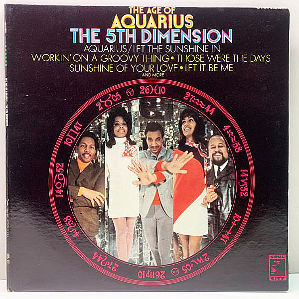 レコードメイン画像：【BEASTIE BOYSネタ】美盤!! USオリジナル 5TH DIMENSION The Age Of Aquarius ('69 Soul City) 輝く星座 フィフス・ディメンション LP