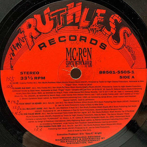 MC REN / Shock Of The Hour (LP) / Ruthless | WAXPEND RECORDS