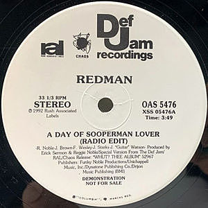 レコード画像：REDMAN / A Day Of Sooperman Lover