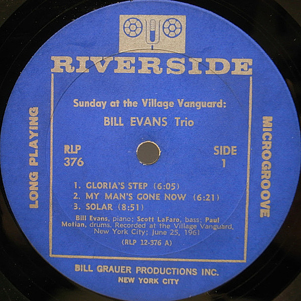 BILL EVANS / Sunday At The Village Vanguard (LP) / Riverside