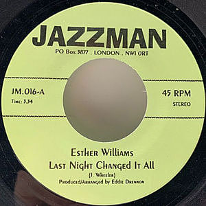 レコード画像：ESTHER WILLIAMS / TOMMIE YOUNG / Last Night Changed It All / Hit And Run Lover