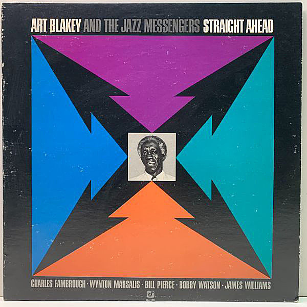 レコードメイン画像：【w./WYNTON MARSALIS】新生ジャズメッセンジャーズ USオリジナル ART BLAKEY And THE JAZZ MESSENGERS Straight Ahead 良好!!