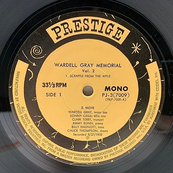 洋楽 LP WARDELL GRAY MEMORIAL LLP10 Wardell Gray Memorial Volume One~Prestige~Original Jazz
