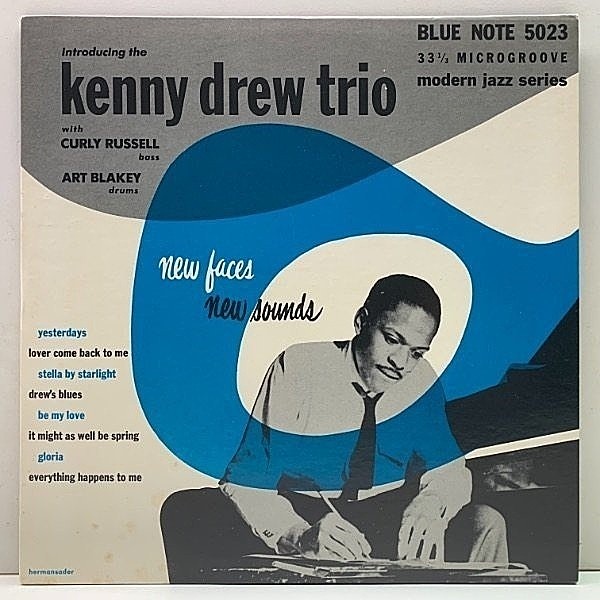 レコードメイン画像：美品!! 米 MONO 10インチ KENNY DREW TRIO New Faces New Sounds, Introducing (Blue Note BLP 5023) USモノラル UA青白ラベル
