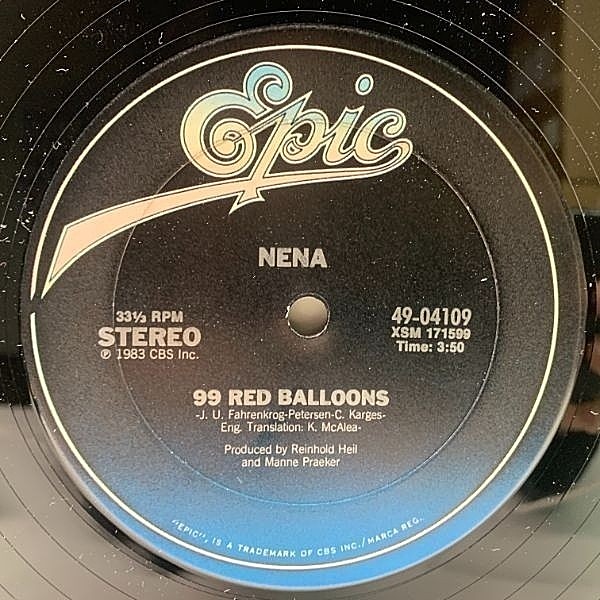 レコードメイン画像：【英語とドイツ語ヴァージョン収録】シュリンク美品!! USオリジナル NENA 99 Red Balloons / 99 Luftballons ('83 Epic) 独ポップ 名作