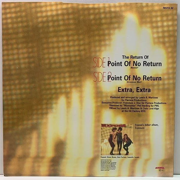 エクスポゼ　Point Of No Return　貴重リミックス集 CD EXPOSE / Point Of No Return - U.K. Remix (12) / Arista