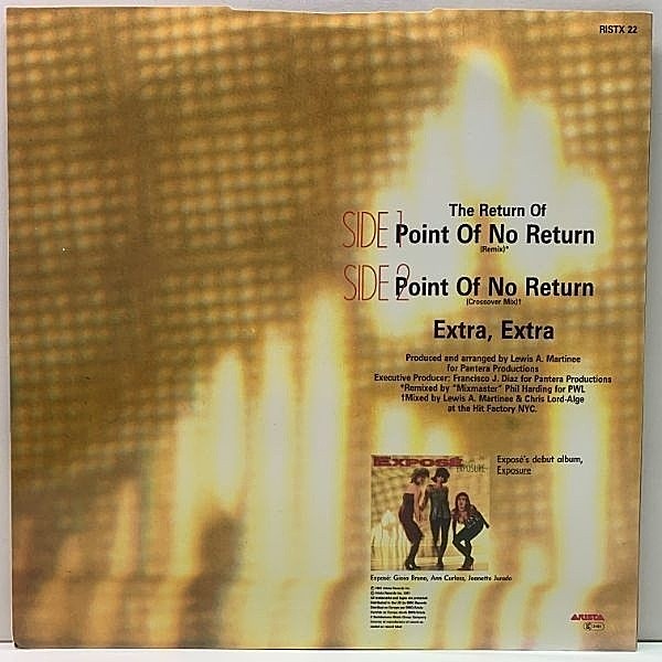 EXPOSE / Point Of No Return - U.K. Remix (12) / Arista