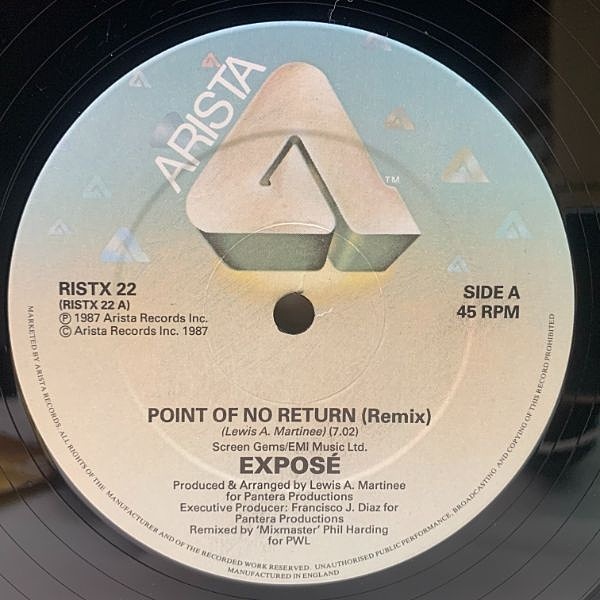 EXPOSE / Point Of No Return - U.K. Remix (12) / Arista