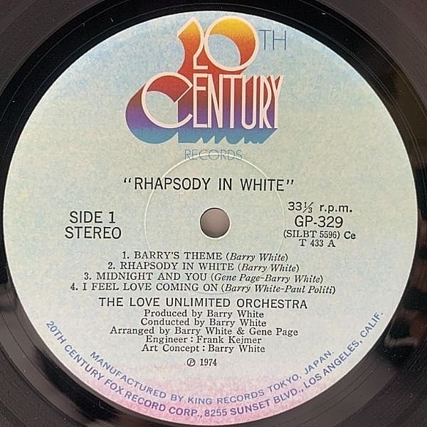 LOVE UNLIMITED ORCHESTRA / BARRY WHITE / Rhapsody In White (LP