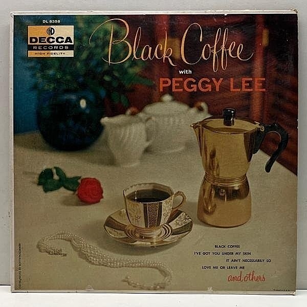 レコードメイン画像：良好!音質抜群! FLAT, MONO 深溝 USオリジナル PEGGY LEE Black Coffee ('56 Decca) ペギー・リー LP ヴォーカルファン必携の名盤