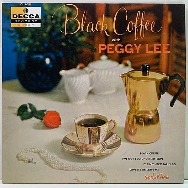 レコードメイン画像：極美品 MONO, FLAT 重量187g 高音質プレス PEGGY LEE Black Coffee (Decca DL 8358) ペギー・リー Lp ヴォーカルファン必携の名盤