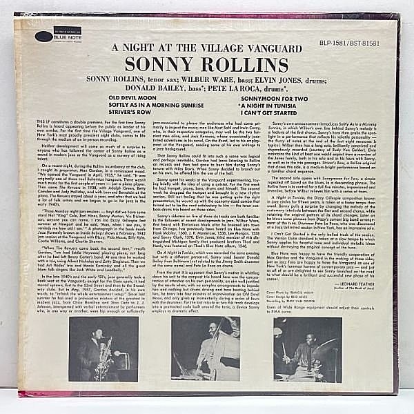 SONNY ROLLINS / A Night At The Village Vanguard (LP) / Blue