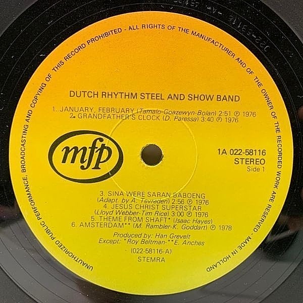 DUTCH RHYTHM STEEL AND SHOWBAND / The Best Of (LP) / Music For