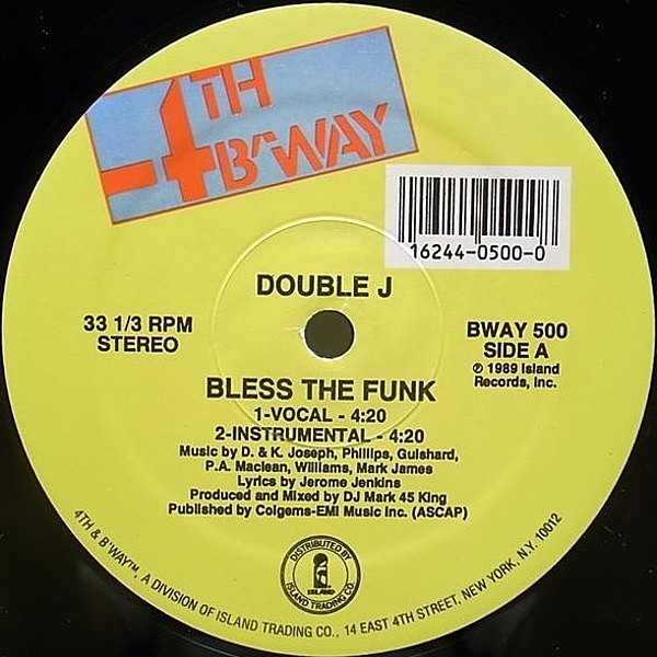 レコードメイン画像：【45 King Pro.！ミドル・クラシック！】12'' USオリジナル DOUBLE J Bless The Funk ('89 4th & Broadway) ジャジーなInst Club Mixも♪