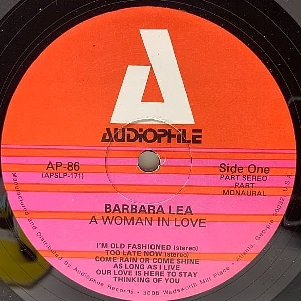 BARBARA LEA / A Woman In Love (LP) / Audiophile | WAXPEND RECORDS