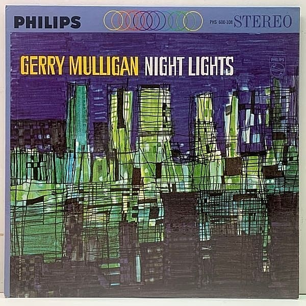 レコードメイン画像：美品!! 深溝 コーティング仕様 USオリジナル GERRY MULLIGAN Night Lights ('63 Philips) w./Art Farmer, Jim Hall, Dave Bailey ほか