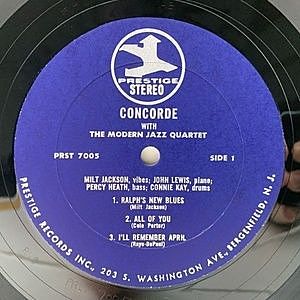 MODERN JAZZ QUARTET / Concorde (LP) / Prestige | WAXPEND RECORDS
