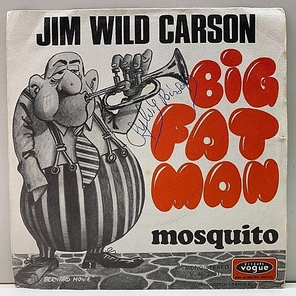 レコードメイン画像：仏産ジャジー・グルーヴ 珍盤 7インチ JIM WILD CARSON Big Fat Man ('72 Disques Vogue) ラジオ番組 OST パーカッション・ブレイク