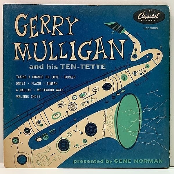 レコードメイン画像：レアな美盤!! Flat, MONO 10インチ 日オリジナル GERRY MULLIGAN And His Ten-Tette (Capitol LZE 5003) Chet Baker, Bud Shank ほか