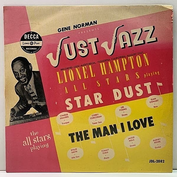 レコードメイン画像：屈指の名演『Star Dust』10インチ FLAT 深溝 LIONEL HAMPTON Just Jazz ('54年 Decca JDL-2082) Willie Smith, Barney Kessel ほか
