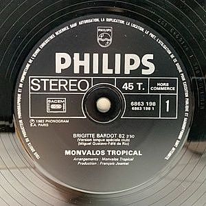 レコード画像：MONVALOS TROPICAL / Brigitte Bardot 82 / Rosa