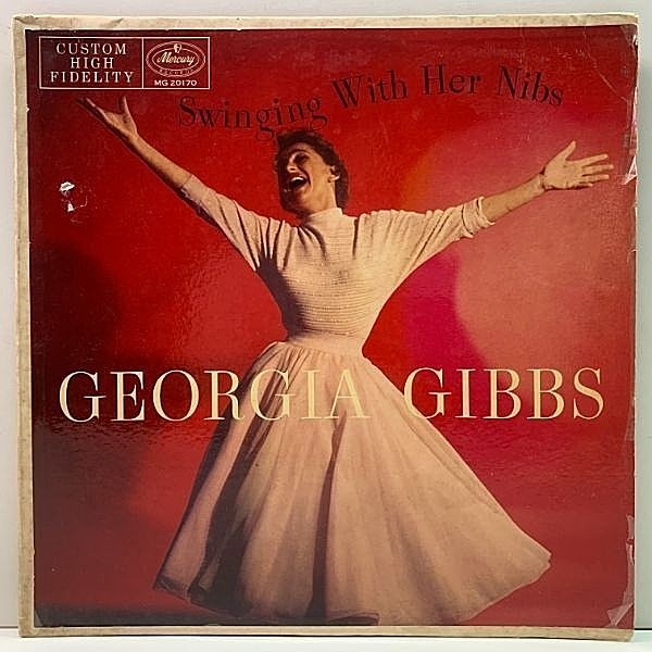 レコードメイン画像：【コンボをバックに歌うジャズ・アルバム】MONO 黒銀ラベル 深溝 USオリジナル GEORGIA GIBBS Swinging With Her Nibs ('56 Mercury) 名盤