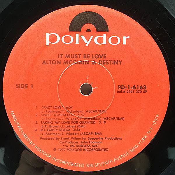 洋楽 ALTON MCCLAIN & DESTINY/IT MUST BE LOVE Alton McClain & Destiny : It Must Be Love (CD) -- Dusty