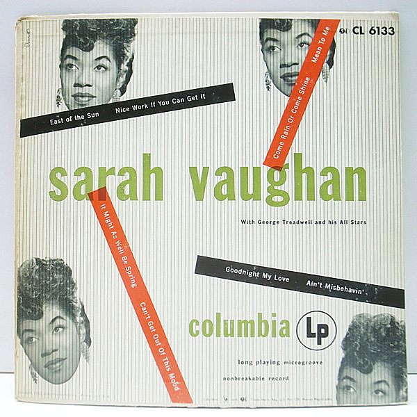 レコードメイン画像：【w./MILES DAVIS】10'' 原盤 FLAT マルーン USオリジナル SARAH VAUGHAN (Columbia CL 6133) サラ・ヴォーンの隠れた名盤 Freddie Green