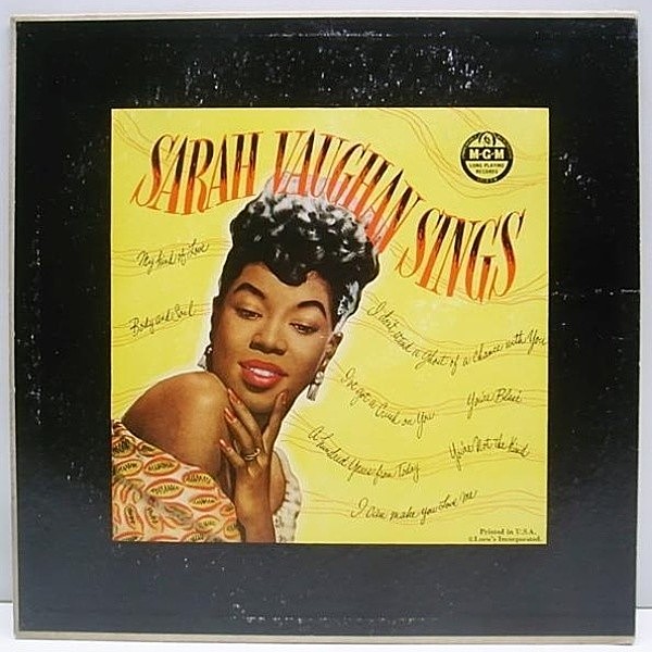 レコードメイン画像：美盤 FLAT 10 Orig. SARAH VAUGHAN Sings (MGM / E 544) 名盤!!