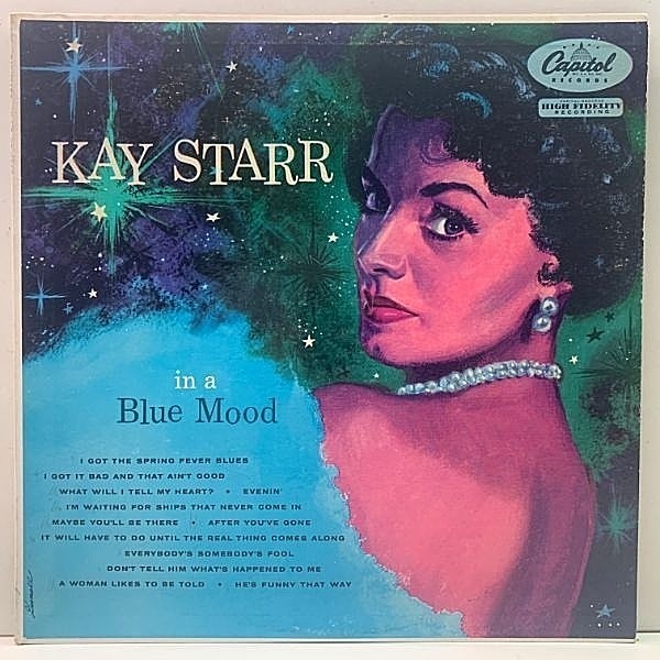 レコードメイン画像：良好盤!! MONO 初版リング・ターコイズ USオリジナル KAY STARR In A Blue Mood ('55 Capitol) ケイ・スター 名盤 LP 米 初回 モノラル