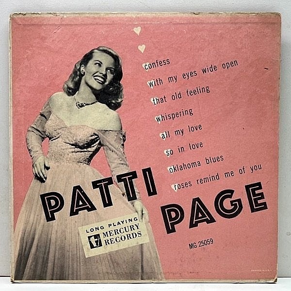 レコードメイン画像：【記念すべきデビュー盤】USオリジナル FLAT 10インチ PATTI PAGE Same ('50 Mercury MG 25059) パティ・ペイジ 1st アルバム