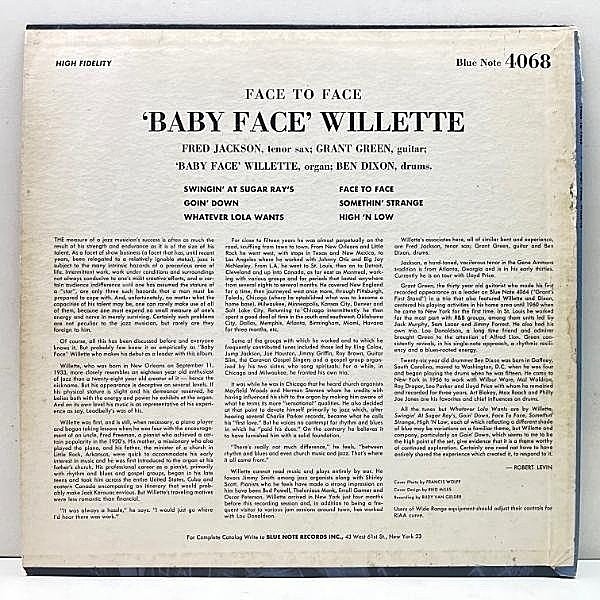 【中古】 Babyface Willette ベイビーフェイスウィレット / Face To Face ー Rvg BABY FACE WILLETTE / Face To Face (LP) / Blue Note | WAXPEND