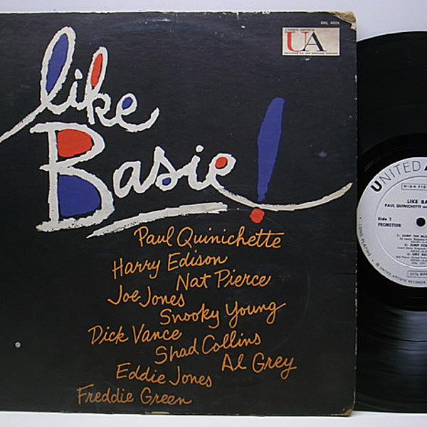 レコードメイン画像：円熟の中間派ジャズ ! MONO プロモ PAUL QUINICHETTE Like Basie