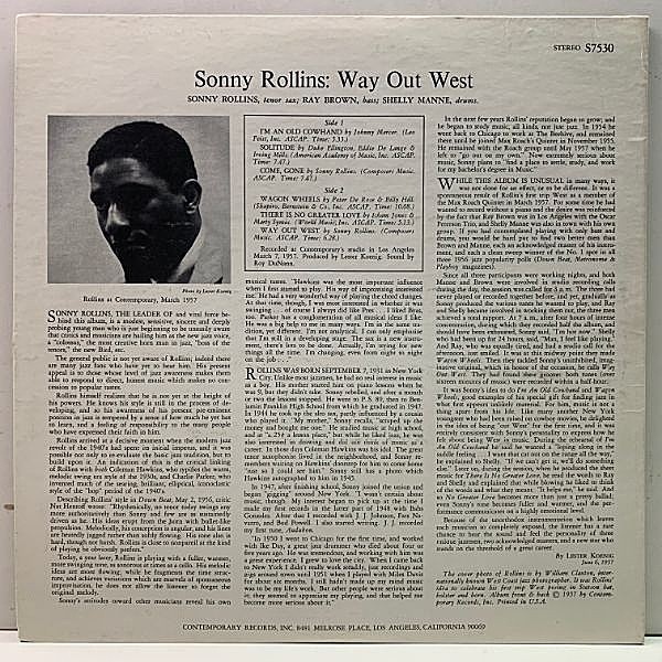 SONNY ROLLINS / Way Out West (LP) / Contemporary | WAXPEND RECORDS