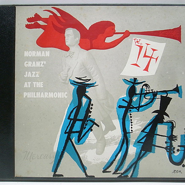 レコードメイン画像：美品 SP 原盤 3枚セット 箱型 Jazz At The Philharmonic JATP 14