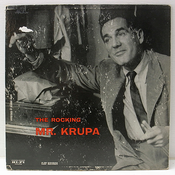 レコードメイン画像：US 完全オリジナル Clef盤 GENE KRUPA Rocking Mr. Krupa (Flat, MONO, 深溝) Eddie Shu, Teddy Napoleon