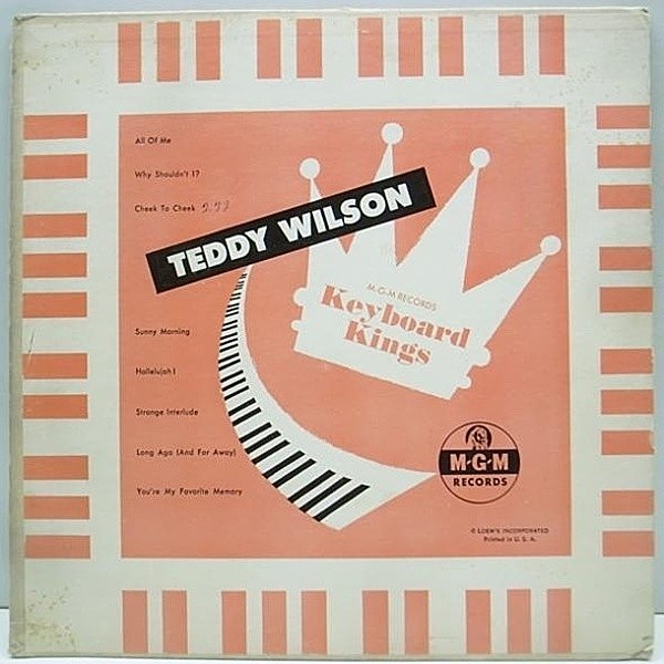 レコードメイン画像：良盤!! 10 FLAT Orig. TEDDY WILSON Keyboard Kings / MGM E 100