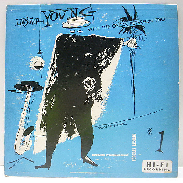 レコードメイン画像：激レア 良好品!! 10'' FLAT USオリジナル LESTER YOUNG Lester Young With The Oscar Peterson Trio #1 ('54 Norgran) 深溝 MONO