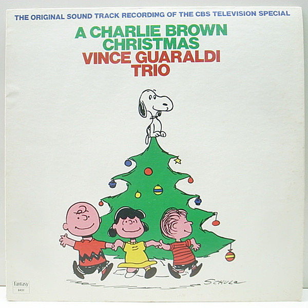 レコードメイン画像：スヌーピー関連 : 人気作!! 美品 青ラベ VINCE GUARALDI A Charlie Brown Christmas (Fantasy) ピアノトリオ／クリスマス・ジャズ 名盤