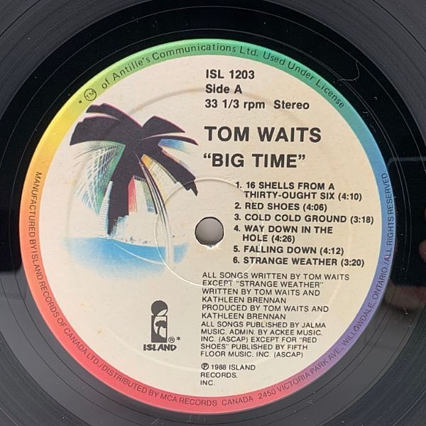 TOM WAITS / Big Time (LP) / Island | WAXPEND RECORDS