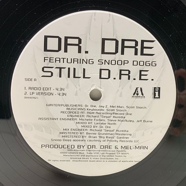 Dr. Dre Snoop Dogg Still D.R.E. レア盤 レコード Dr. Dre Featuring Snoop Dogg – Still D.R.E. – Vinyl (12