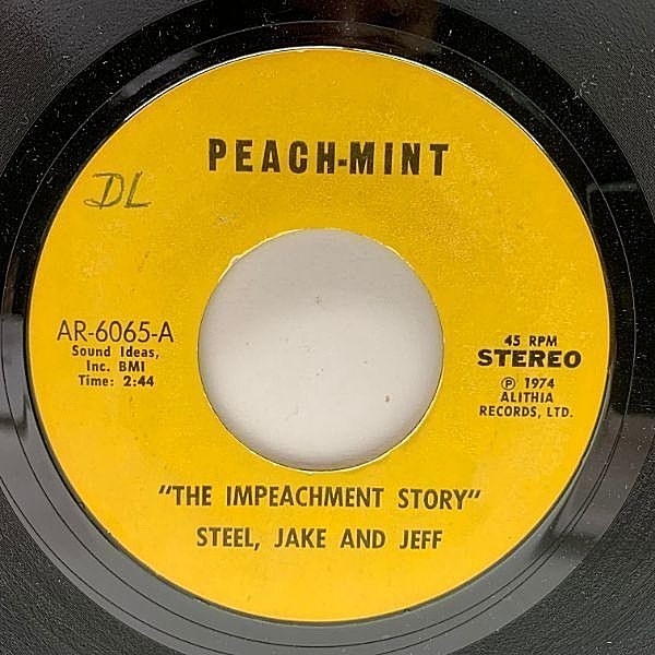 レコードメイン画像：【ヘヴィなインストSoul Funk & DJもの】自主 7'' STEEL, JAKE AND JEFF / LOU TOBY AND HIS HEAVIES Impeachment Story / Heavy Steppin